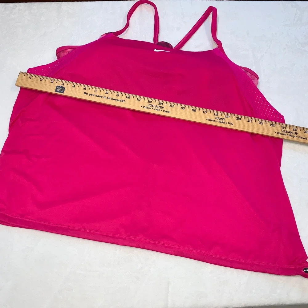 Nike Pink Racerback Swim Tankini Top with White Swoosh